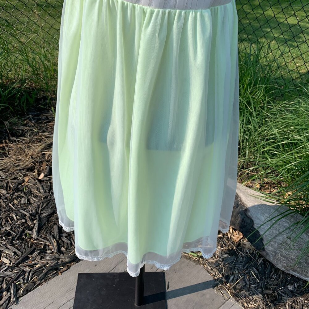 Vintage 60s Sheer Chiffon Lace Babydoll Lingerie Dress Nightie Short Nightgown - Picture 9 of 14